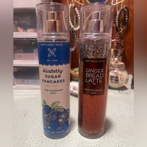 Bath and body Body works Body mist Blueberry sugar pancake and Gingerbread latte